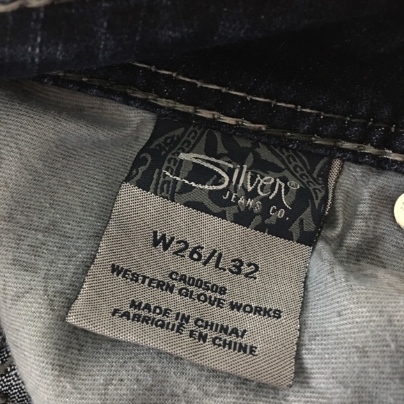 Silver Jeans Suki Low Rise Dark Wash Bootcut Jeans Size 26 - Picture 7 of 8